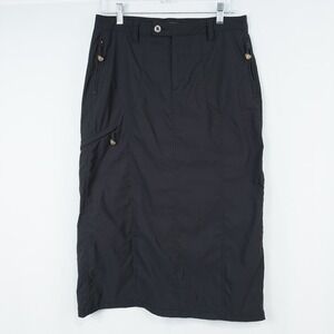 Eddie Bauer Sport Nylon Cargo Midi‎ Skirt Sz 4 Black Gorpcore Utility Athleisure